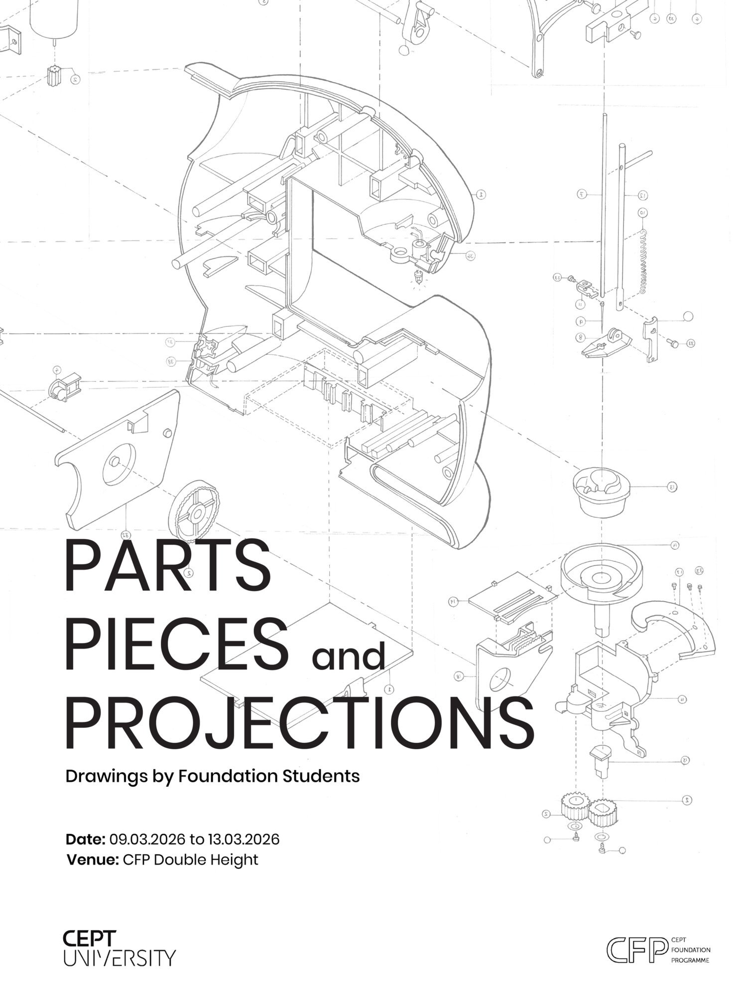 Parts Pieces and Projections Poster