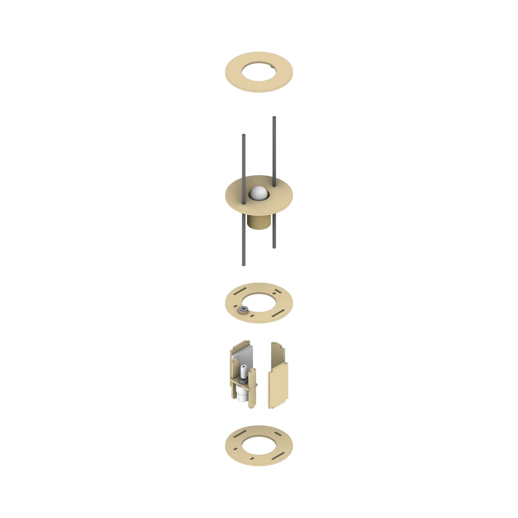 6 C Isometric View Internal components Exploded
