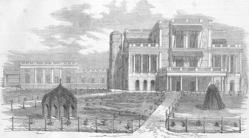 Visual archive of the east facing facade of the main residency building before the first War of Independence 1857 1858