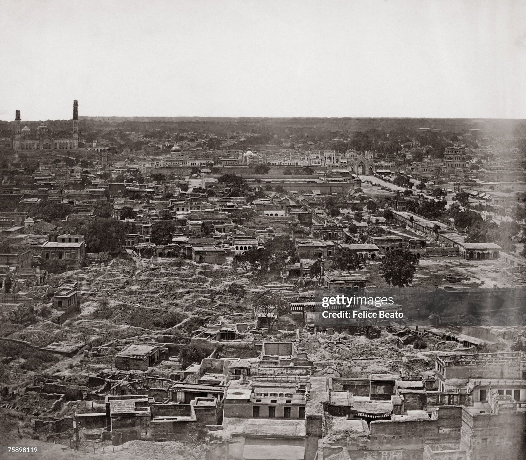 View of the Lucknow city from Bara Imambara before the first War of Independence 1857 1858 Beato 2007