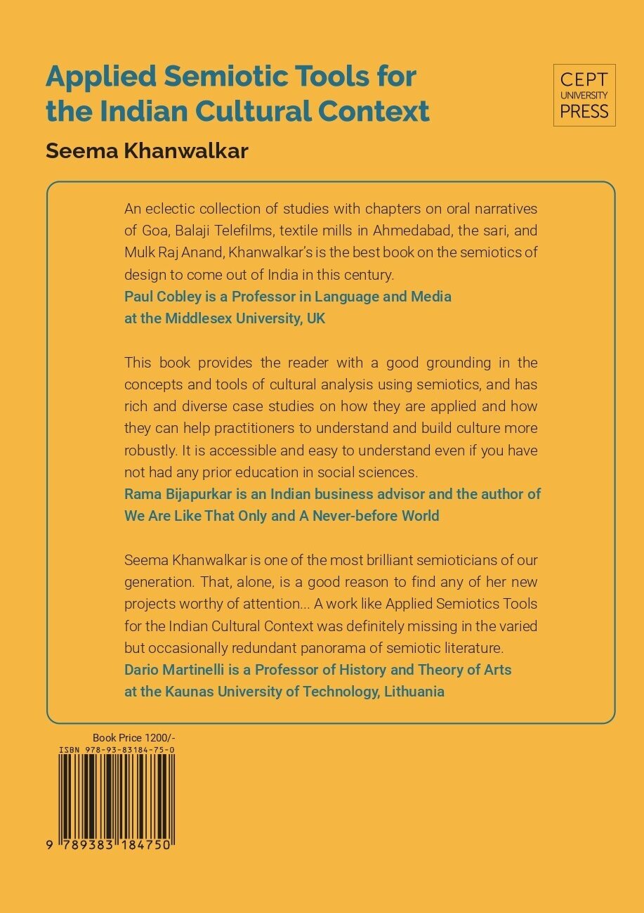 Front Cover Applied Semiotic Tools For The In Back Cover Applied Semiotic Tools For The Indian Culture